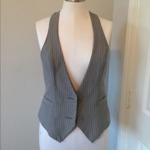 Express gray pinstripe vest size 8